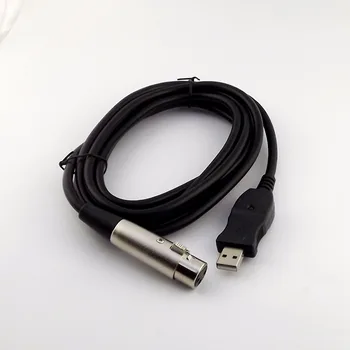 

1pcs XLR 3 Pin Female to USB 2.0 Male Microphone Link Adapter Converter Cable Wire 3m