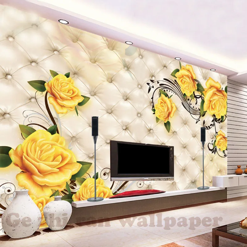 

Custom Photo Mural Wallpaper European 3D soft rose flower livingroom bedroom TV sofa backdrop WallPaper Home Decor