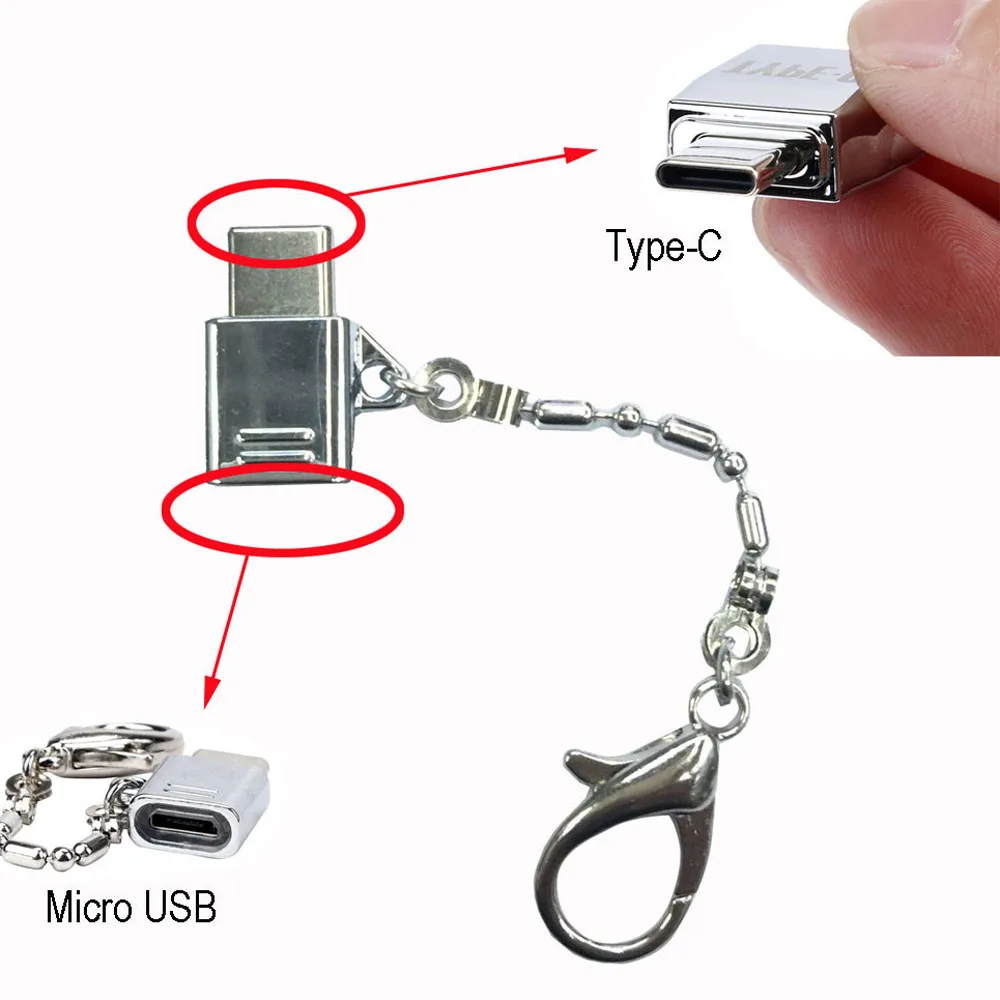 USB-C OTG адаптер 2x Металлический Micro type C конвертер USB 2,0 Женский к USB 3,1 Мужской высокоскоростной Сертифицированный Аксессуары для мобильных телефонов
