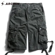 S. ARCHON повседневные хлопковые короткие дышащие тактические шорты Карго с несколькими карманами мужские летние модные свободные армейские шорты в стиле милитари