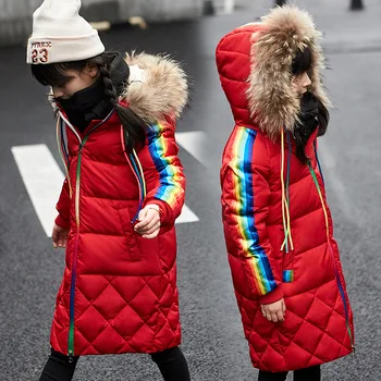 

liulverson-high end autumn1000% cotton wadded jackets for b0ys and girls hooded parkas medium long slim chlirens winter coats