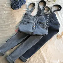 Новые весенние женские облегающие джинсовые брюки ретро джинсы комбинезоны комбинезон универсальные Студенческие карандаши брюки