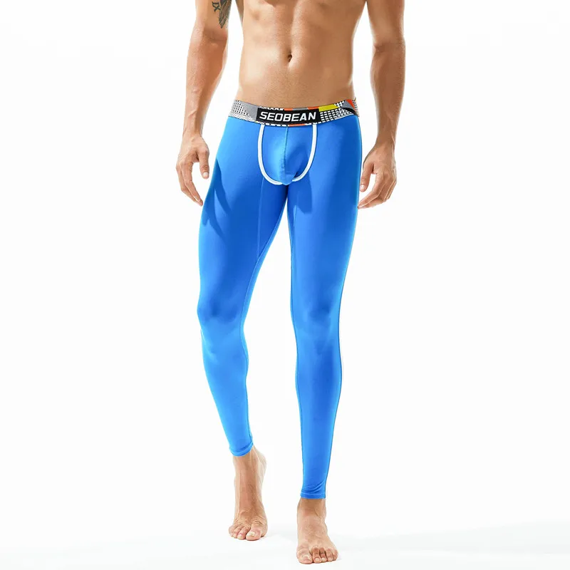 New SEOBEAN men's long johns solid cotton themal male thermal tights