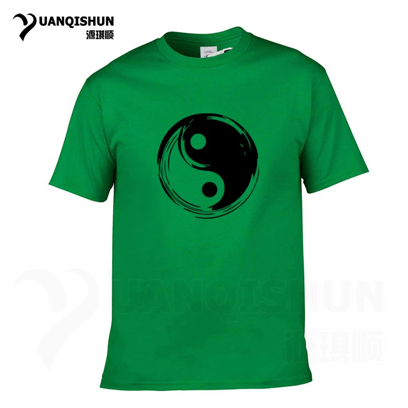 YUANQISHUN модные летние брендовые футболки мужские топы китайские Tai Chi Yin Yang мужские футболки с принтом Удобные Хлопковые футболки