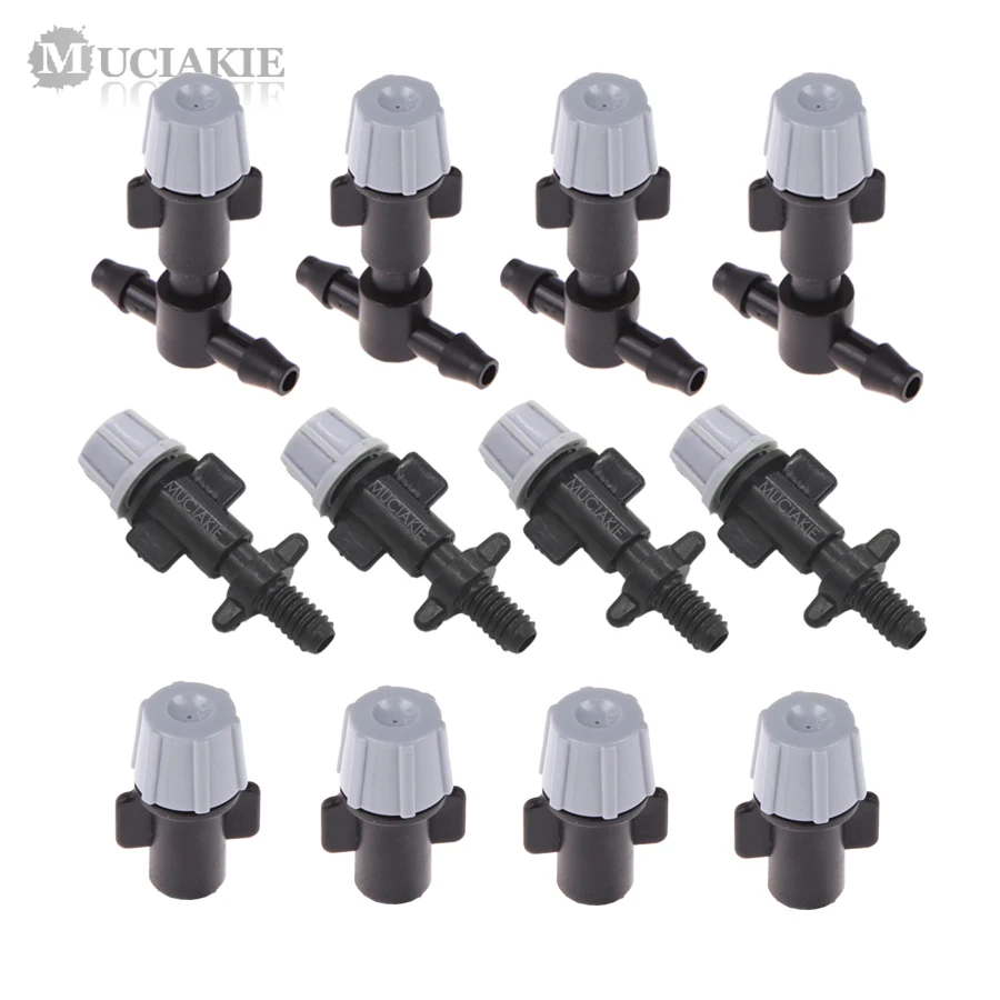 

MUCIAKIE 20PCS Atomizing Micro Nozzle with Tee Joints or Screw Connector or Only Sprinker Heads Nozzle Watering Cooling Spray