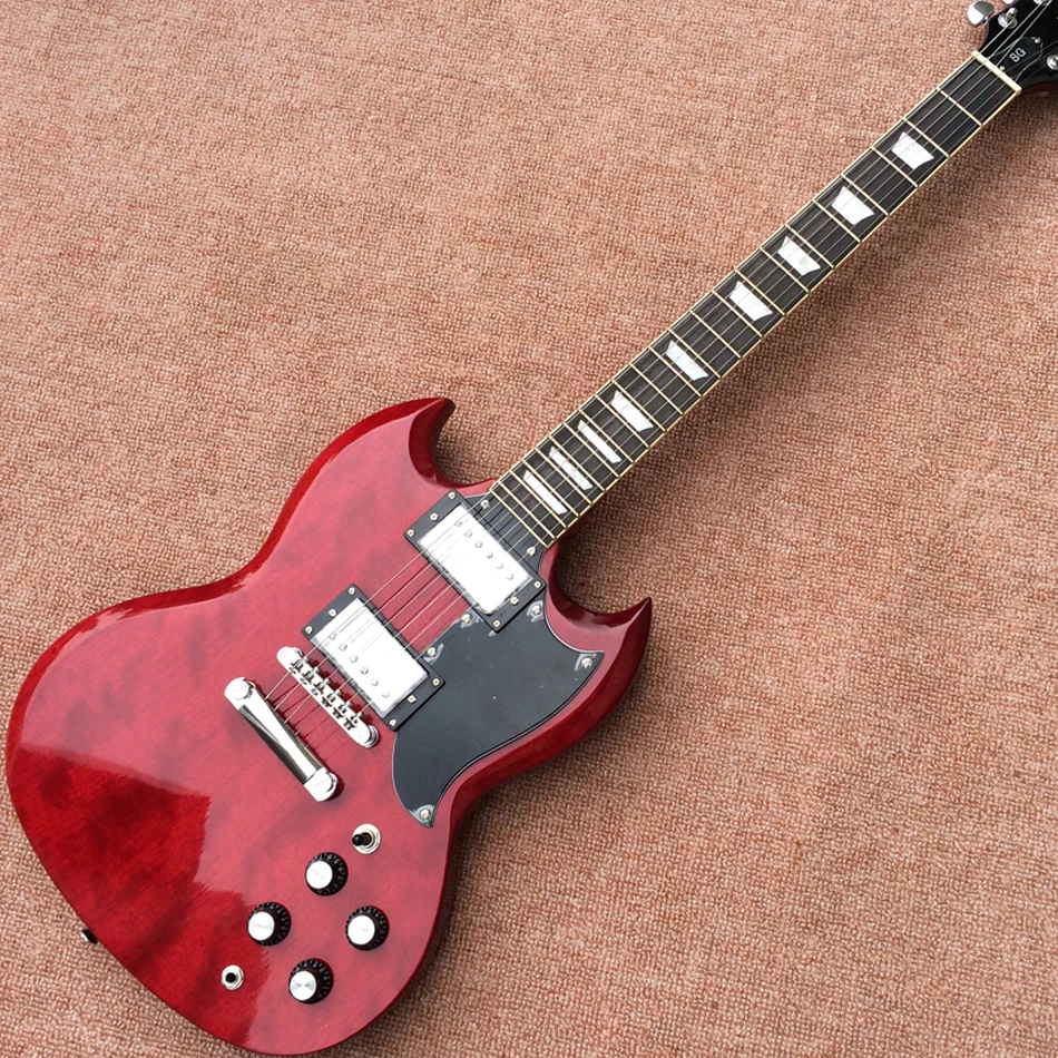 

2019 New high quality custom handmade electric guitar, Transparent red electric guitar with rosewood fingerboard, free shipping
