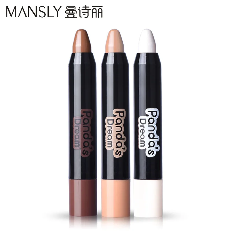 

Newest Profession cute panda shape Face Contouring Makeup Concealer Pen highlighter Stick 3 Colors Corrector For women makeup