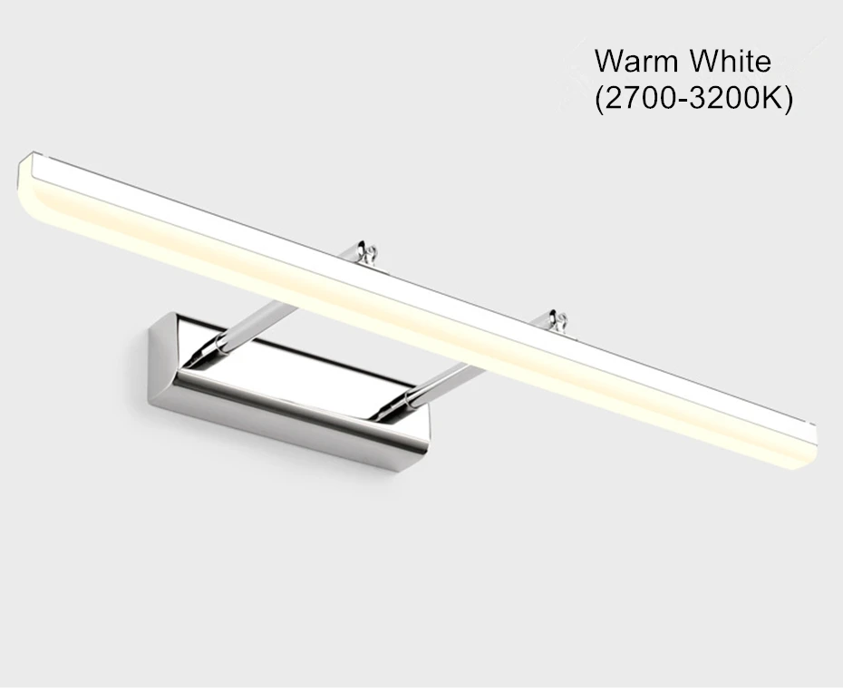 [DBF] Регулируемый по длине 40 см 50 см 9 Вт 12 Вт светодиодный зеркальный светильник из нержавеющей стали AC85-265V современный настенный светильник для ванной комнаты