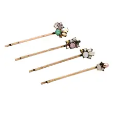 4 шт. женские шпильки милые Простые личности небольшой свежий сплав Алмаз Белые заколки-бабочки для волос слово папки подарок