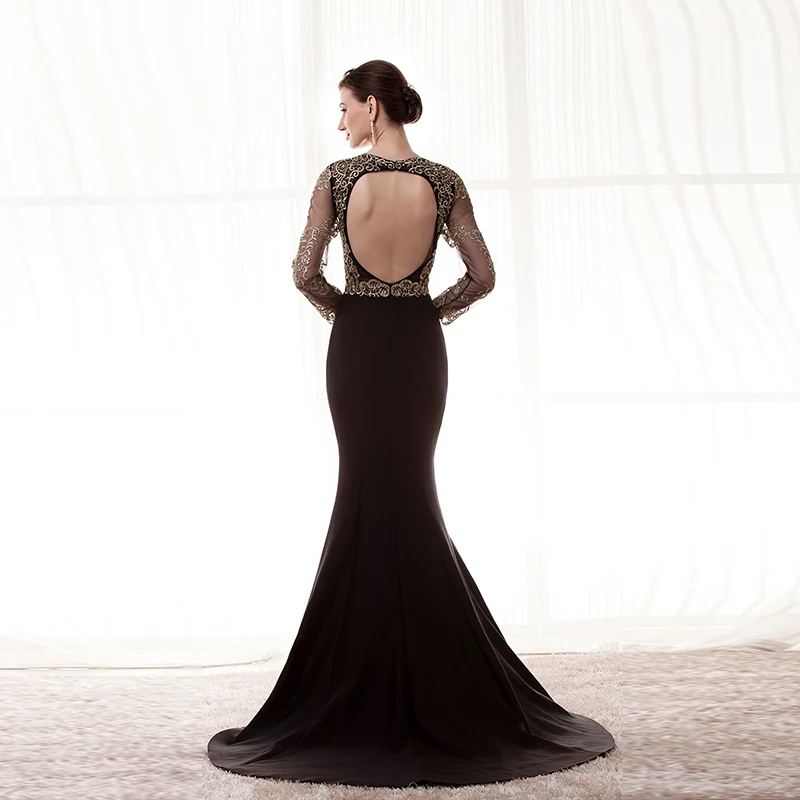 Vintage-Black-Mermaid-Evening-Dresses-Long-Sleeves-2017-Robe-De-Soiree-Open-Back-Prom-Gowns-Formal