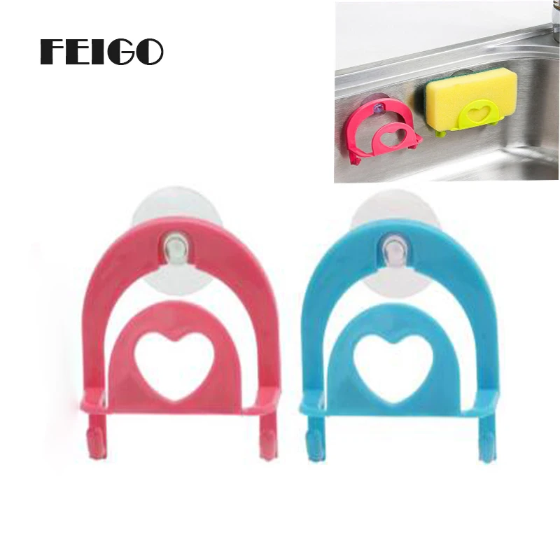

FEIGO 1Pcs Kitchen Sponge Cloth Drying Racks Drain Multifunctional Can Be Hanging Storage Shelf Rack Sink Rack Scouring Pad F761