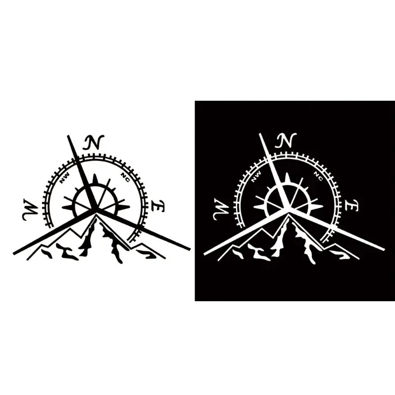 

13.7x9.4cm NSWE Mountains Compass Rose Decal Nautical Compass Navigate Car Sticker