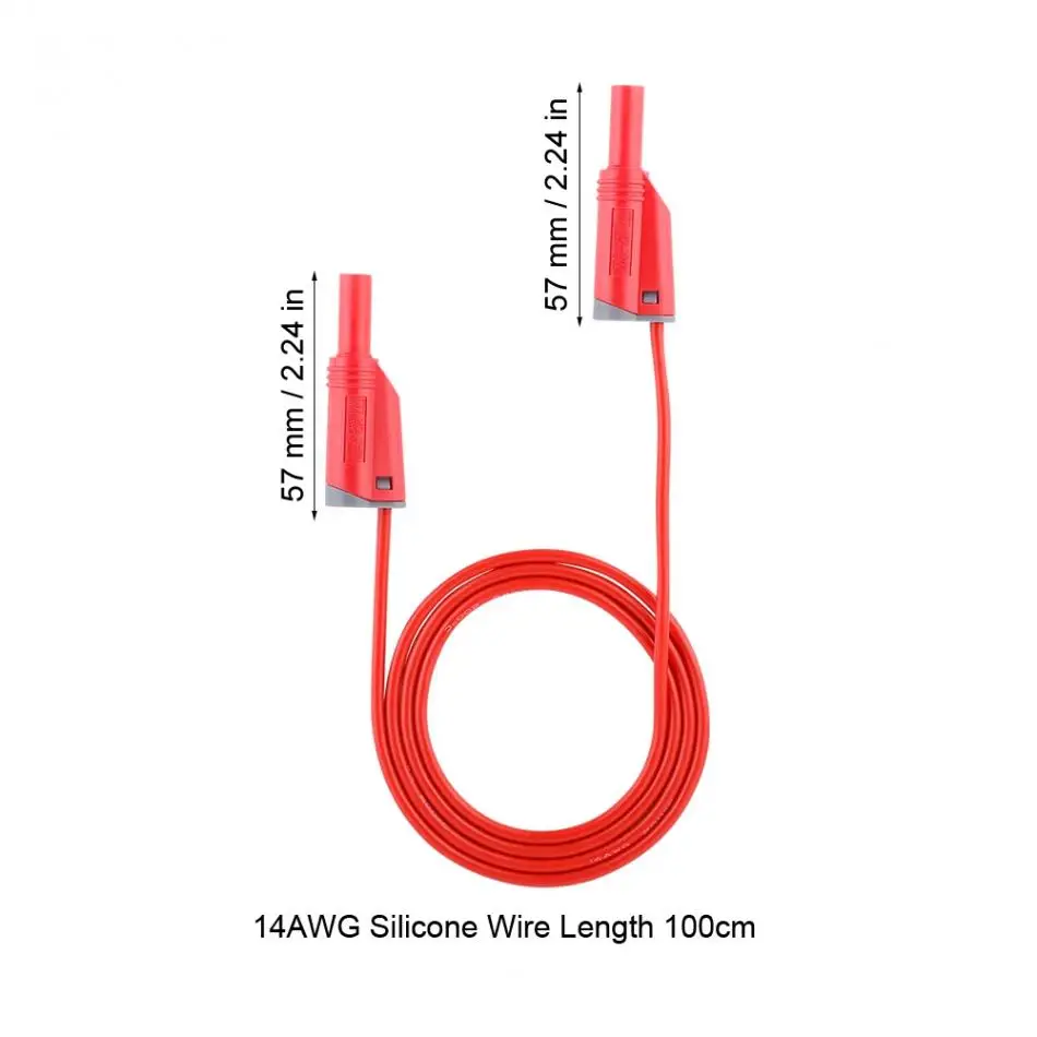 5 шт. 1000V 10A 14AWG 4 мм кабель со штекером типа банан защитный мягкий силиконовый проводной Комплект кабелей для мультиметр