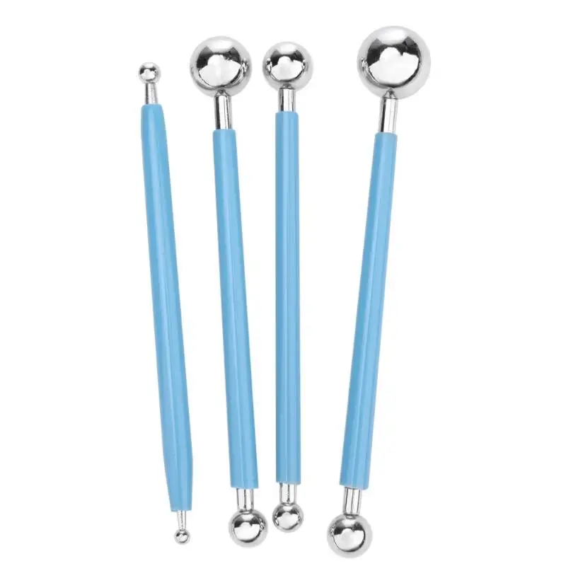 

4pcs DIY Stainless Steel Baking Cake Tools 8 Head Pen Fondant Tools for Cake Decorating Modelling Tool Fondant Cookie Cutters