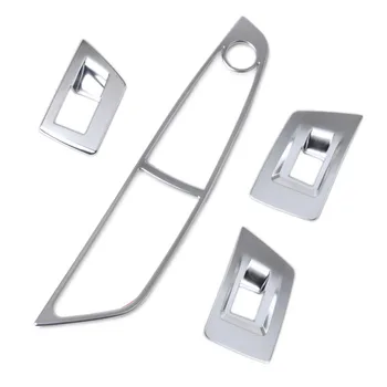 

4Pc Silver Chrome Door Window Switch Panel Trim For BMW 5 Series F10 Accessories