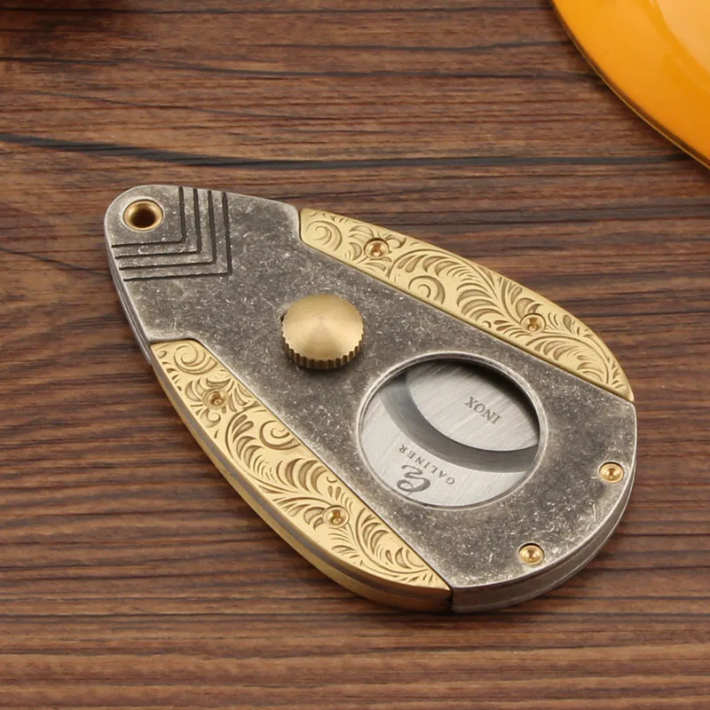 

GALINER Pure Copper Cigar Cutter Stainless Steel Sharp Blade Cigars Guillotine Cigar Accessories For COHIBA Cutter W / Gift Box