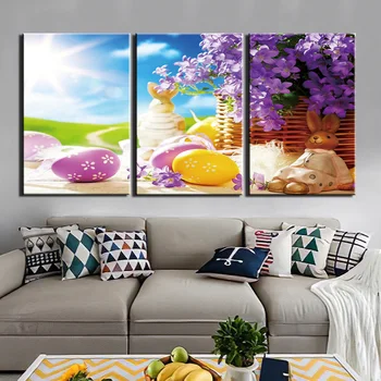 

Painting on Canvas Flowers Posters and Prints 3 Panels Wall Pictures for Living Room Home Decor