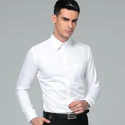 Manoble Для Мужчин's Regular Fit 2018 Фирменная Новинка Для мужчин с длинным рукавом Бизнес Костюмы рубашка сплошной Цвет Бизнес мужская одежда