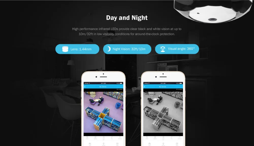 SANNCE 360 градусов Беспроводная панорамная камера 1,3/3.0MP сеть Wi-Fi рыбий глаз безопасности ip-камера wifi видео встроенный двухсторонний аудио