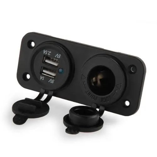 

TOYL Car Cigarette Lighter Socket Adapter Charger 2 USB Ports 12V For Car Auto Moto