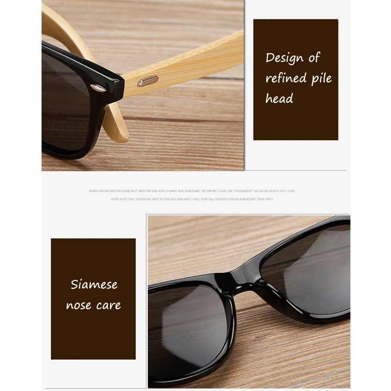 1PC Hot Selling New Arrive Bamboo Foot Sunglasses Men And Women Classic Color Film Bamboo Anti-Ultraviolet Glasses I Key Buy