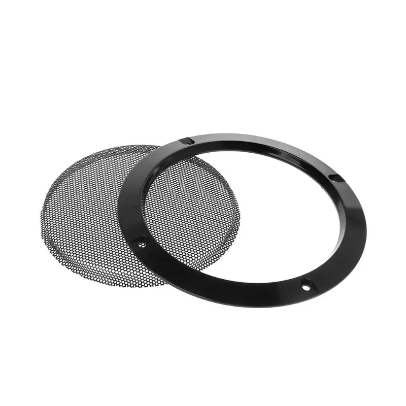 2PCS Protective Speaker Cover Steel Mesh Grille Grills Decorative Circle DIY Metal Cold Rolled Steel Accessories Black