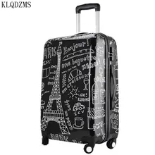 KLQDZMS 20/24/2" дюймовый чемодан с принтами Зебра, леопард, багаж на ролликах посадки тележка для багажа колеса