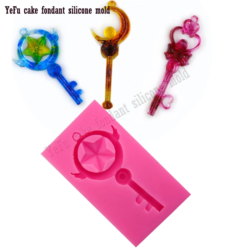 

Cartoon Magic Wand Silicone Mould Five-pointed star shape For Sugar Craft Jello Jelly DIY Jewelry Mold F0853