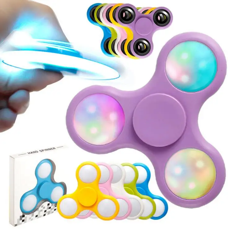 2017 Hand Spinner Lumineux Led Plastic Clignotant Fidget Spinner Lumiere Grossiste Light up Glow in the