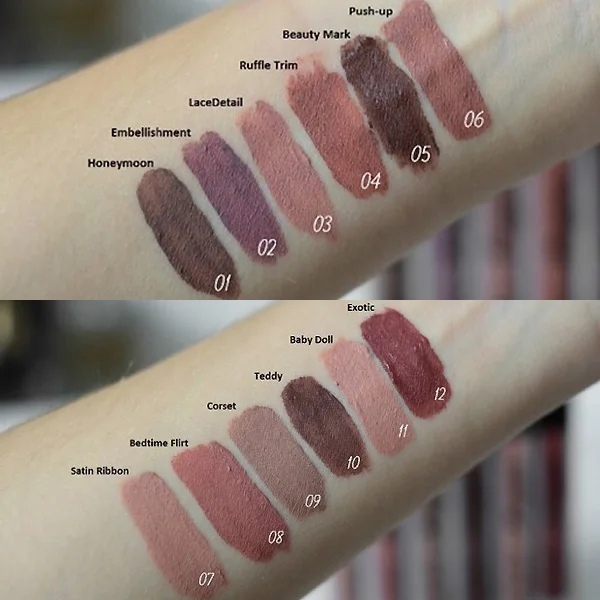 2016 Hot Sell 12 Colors Ny Lipstick Lip Lingerie Matte Liquid Lipstick Waterproof Lip Gloss Makeup Maquillage free shipping ZK38