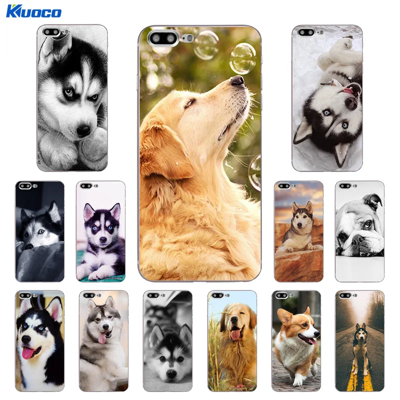 

DIY For Apple iPhone 7 / 8 Plus X Phone Case For iPhone 5C 5S SE 10 Shell Soft TPU For iPhone 6 6S Plus Cover Pets Dogs Printing