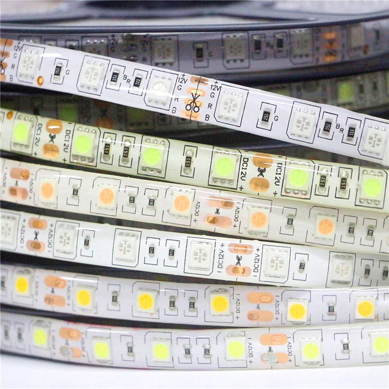 5 м/лот DC 12 В Гибкая светодиодная Диодная лента 5050 SMD 60 светодиодов/м 300 светодиодов