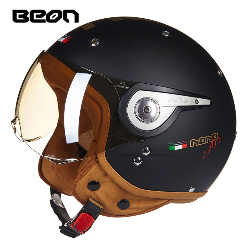 Beon B110 мотоциклетный шлем с открытым лицом винтажные шлемы для мотокросса езды на