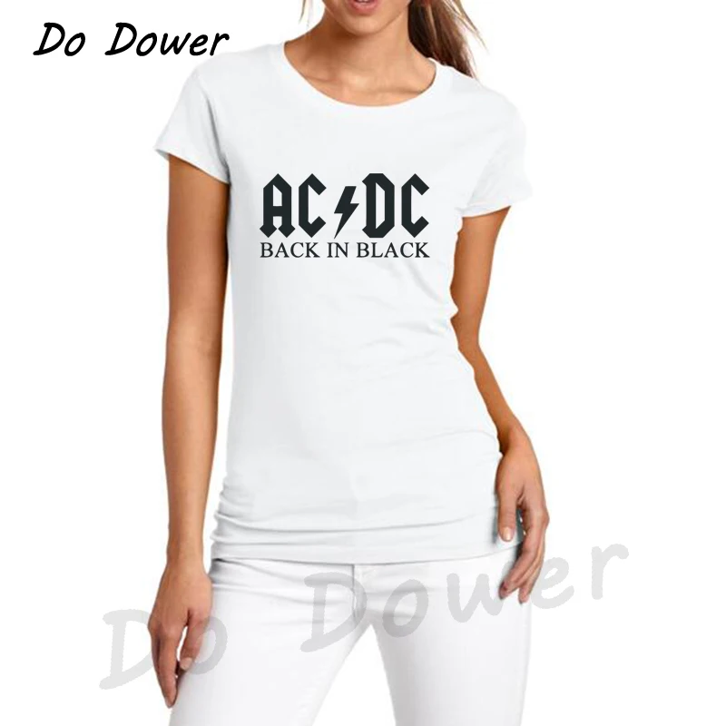 AC DC рок группа футболка женская летняя 100% хлопок ACDC Модная брендовая хип хоп