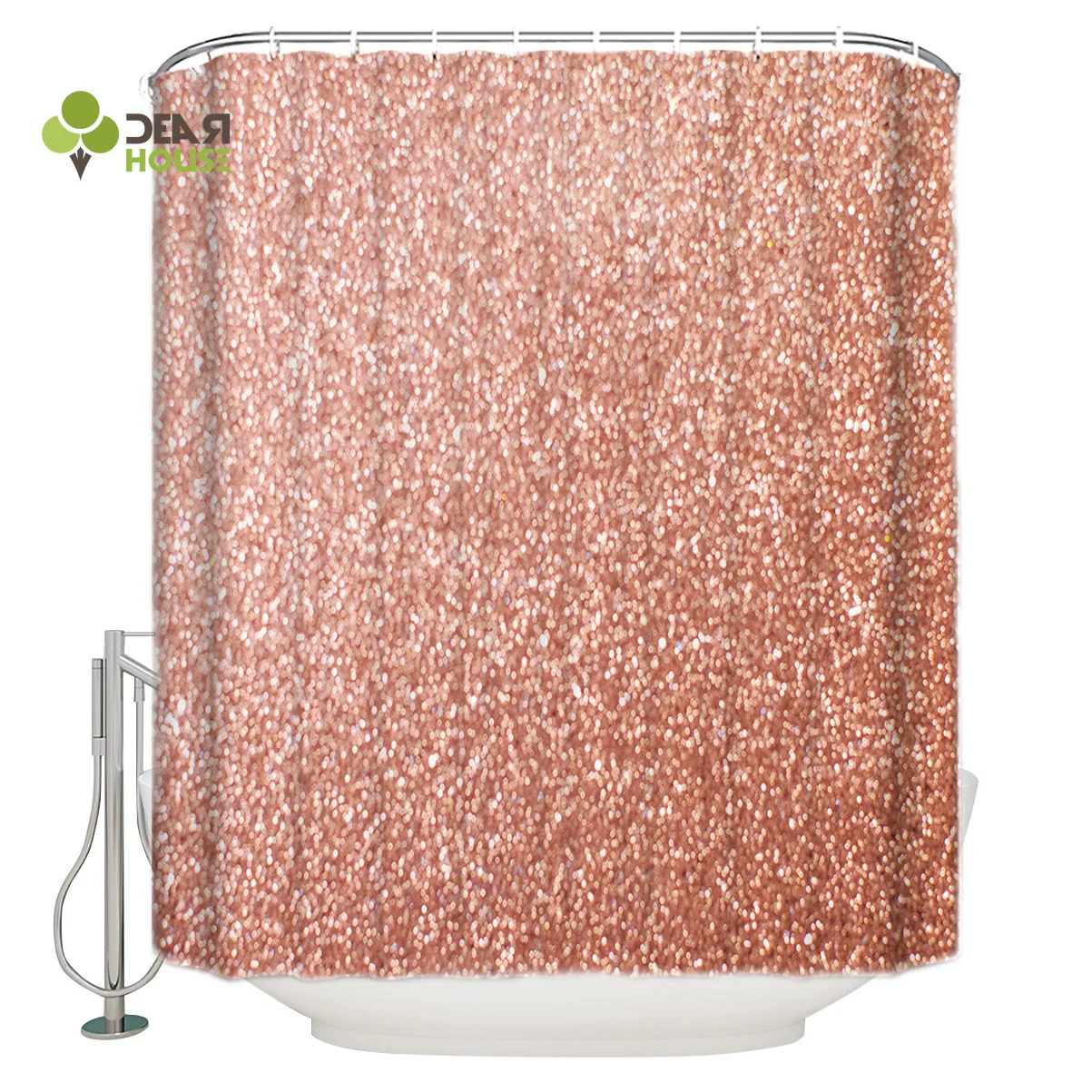 

DEARHOUSE Shower Curtain Pink Sequins Shower Curtain Bathroom Curtain Home Decoration