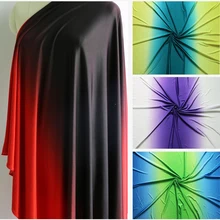 Ombre Tessuto Spandex Nero Rosso Ballo Latino del Vestito Materiale A Maglia Stretch 100cm * 150cm