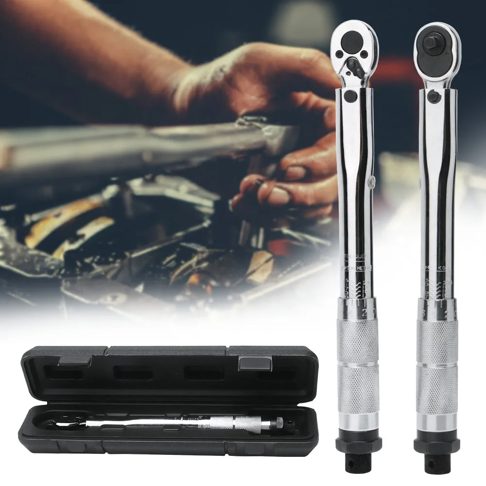 

Adjustable 1/4" drive click torque wrench 5 - 25Nm / 4 - 18 ft/lbs Adjustable Hand Spanner Ratchet Repair Tool