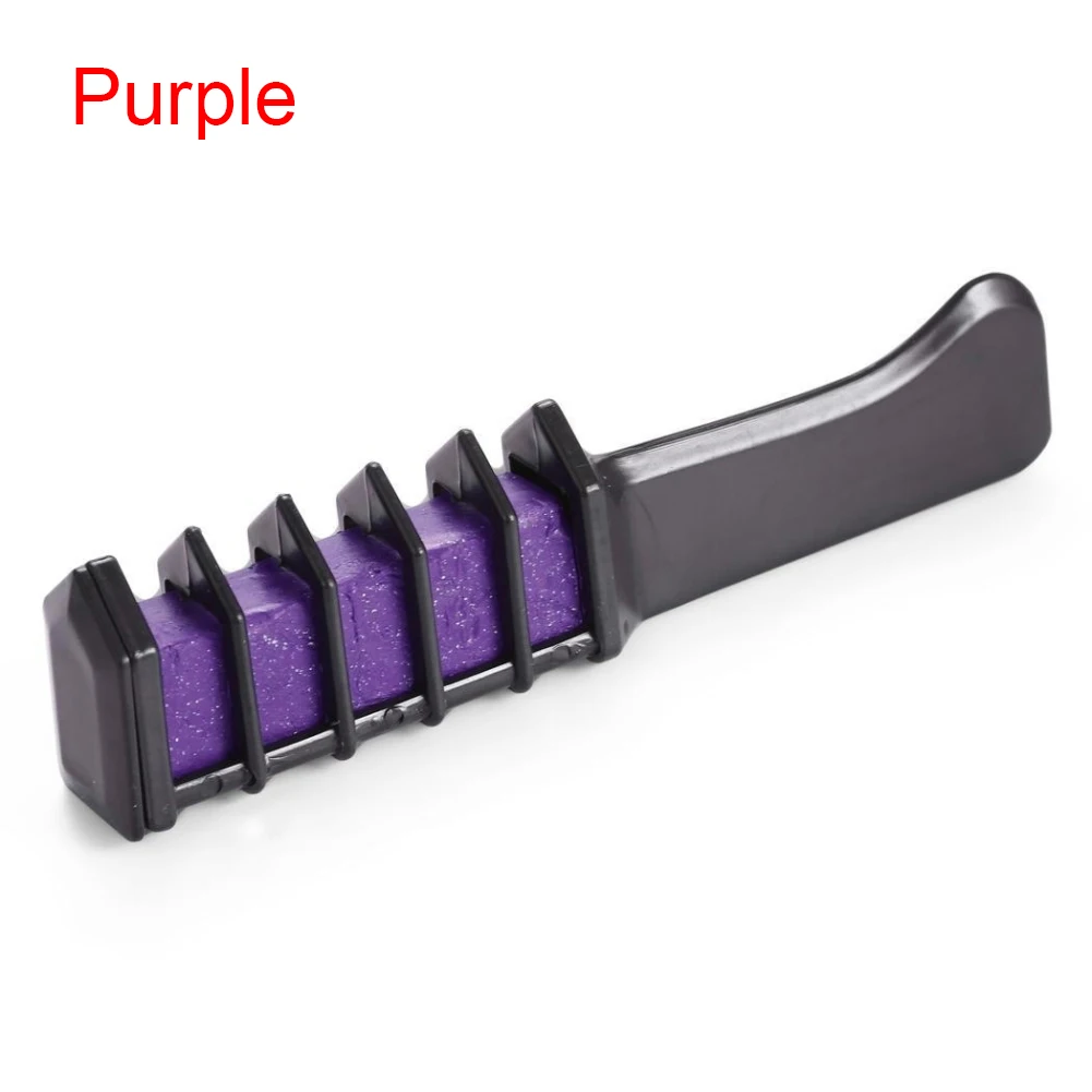 ELECOOL, 1 шт., 6 ярких цветов, Одноразовая расческа для окрашивания волос, временная Расческа для мела, расческа, инструмент для красителя, косплей, вечерние, для укладки волос, окрашивание - Цвет: Purple