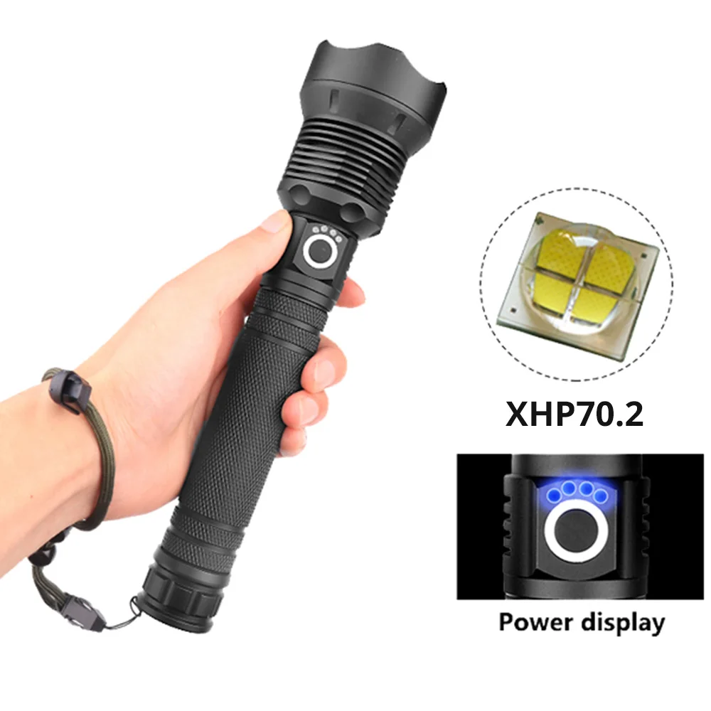 XHP70.2 самый мощный фонарик usb Zoom СВЕТОДИОДНЫЙ Фонарь xhp70 xhp50 18650 или 26650 батарея лучший кемпинг, Велоспорт