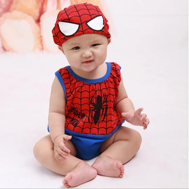 

Hot Sale 2016 New Cartoon Spiderman Long Sleeve Cotton Newborn Baby Hooded Romper Baby Costume Clothing Clothes Rompers