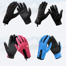 Ветрозащитная Теплая Флисовая Лыжная перчатки для вождения перчатки с сенсорным экраном для мобильного телефона