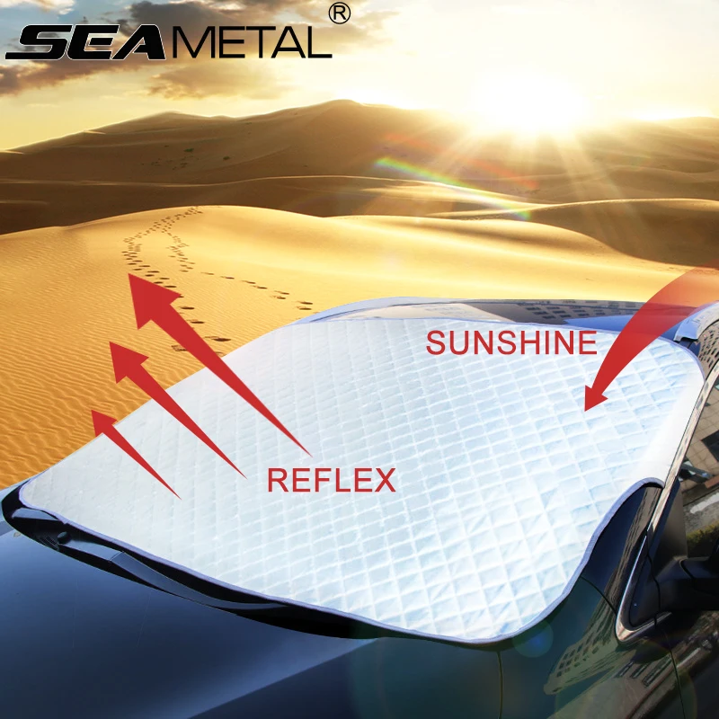 Car Window Sunshade Windshield Covers Snow Sun Shade Protection Windscreen Sunscreen Folding SUV Sedan Front on