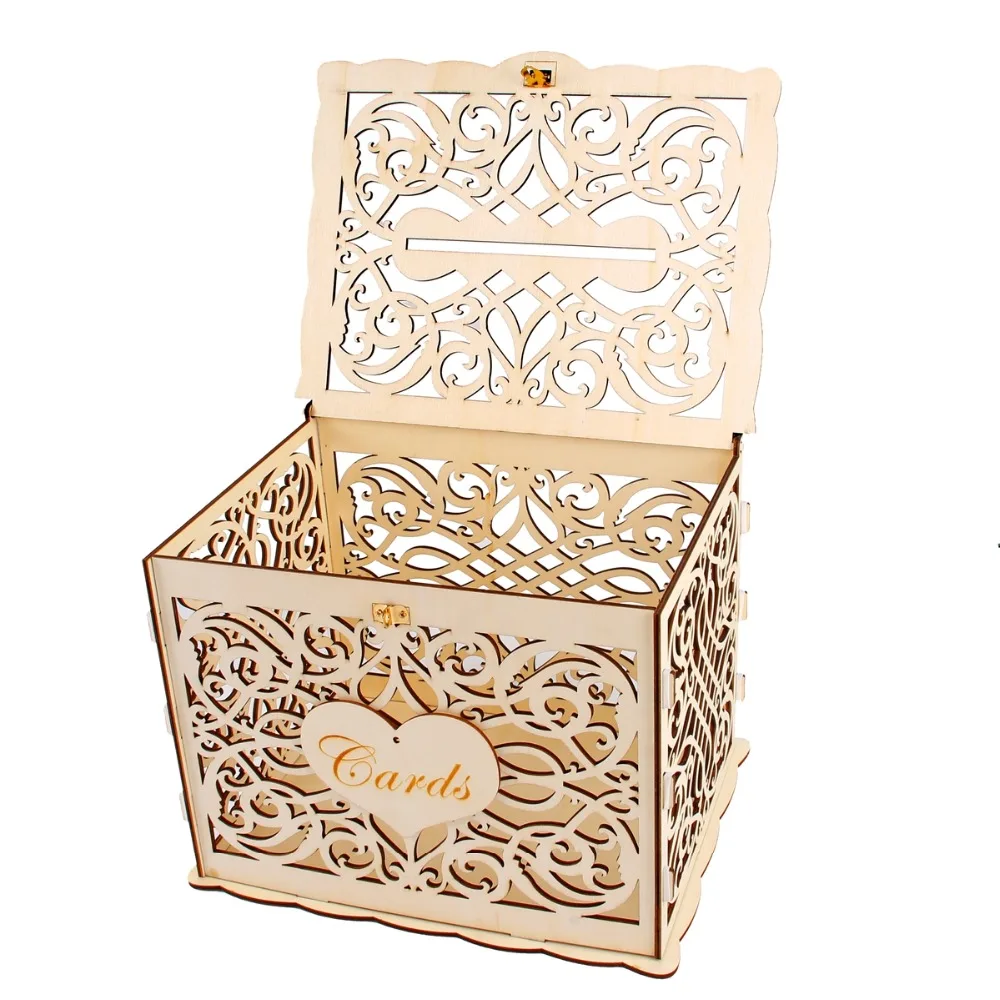  FENGRISE Rustic Wedding Gift Card Box Weeding Decoration Birthday Party Baby Shower invitation Card - 32989560109