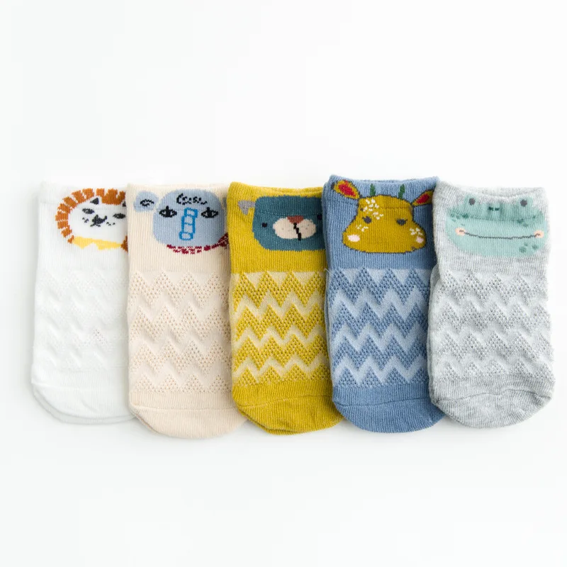YWHUANSEN/5 пар/лот, тонкие сетчатые носки для малышей на весну и лето, забавные носки из хлопка для мальчиков и девочек ясельного возраста - Цвет: 8