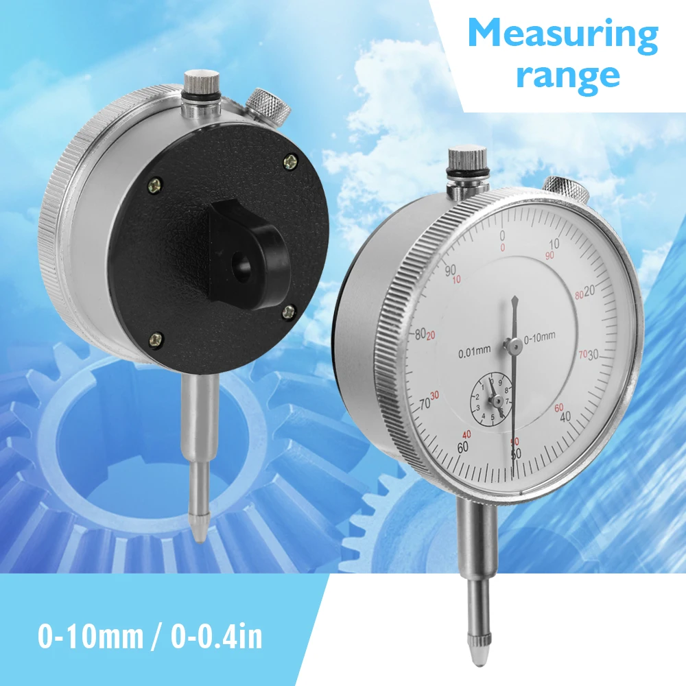 

Metal Round Dial Indicator Measurement Instrument Precision Tool with 0.01mm Accuracy 0-10mm Measuring Range