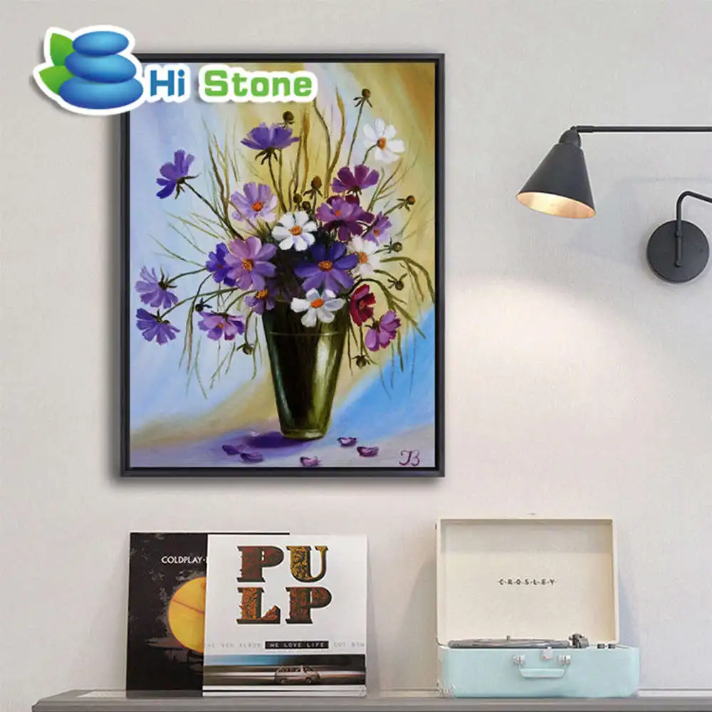 Kopen Hi steen 5d diamant schilderij Bloemen Diamant Schilderij Landschap Diy Volledige Diamant Borduurwerk Landschap Moza iuml;ek Foto van Strass
