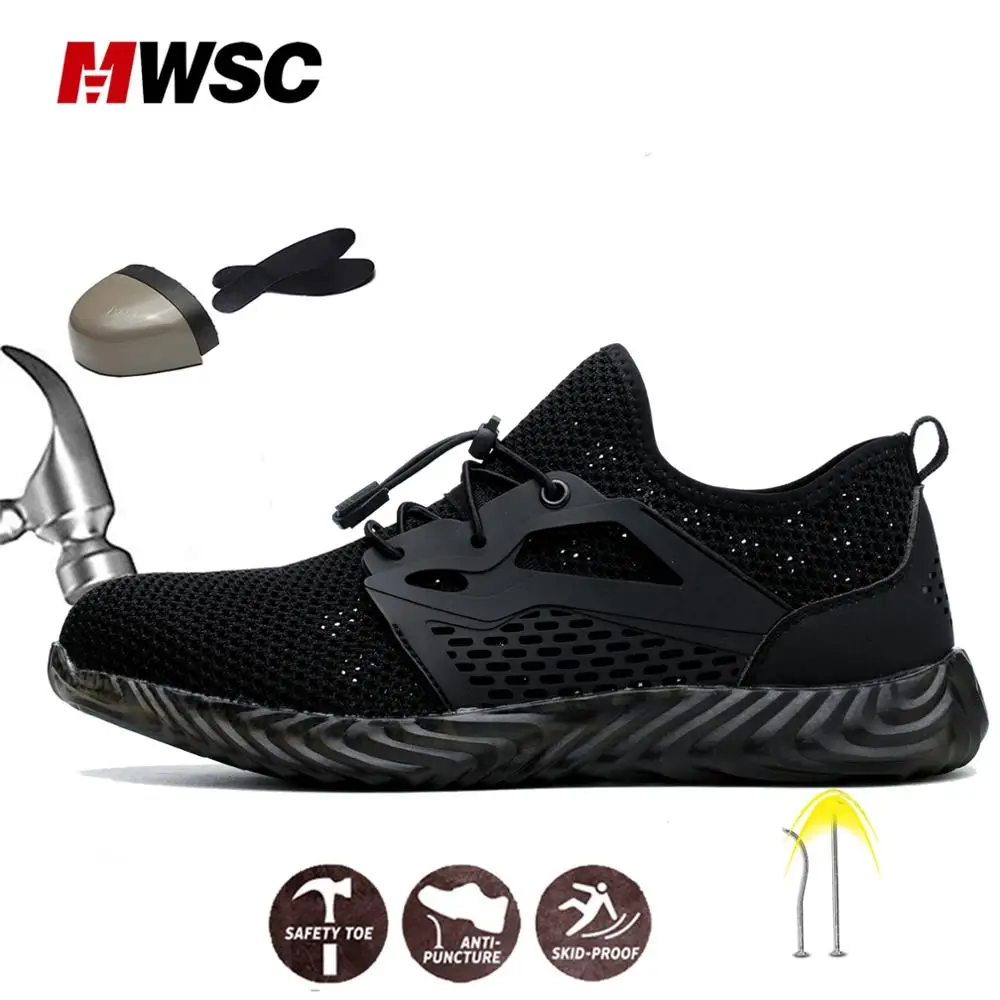 MWSC الصيف رجل أحذية أمان الصلب كاب تنفس أحذية أمان للرجل العمل مكافحة تحطيم المضادة للثقب واقية خفيفة الوزن MWSC الصيف رجل أحذية أمان الصلب كاب تنفس أحذية أمان للرجل العمل مكافحة تحطيم المضادة للثقب واقية خفيفة الوزن