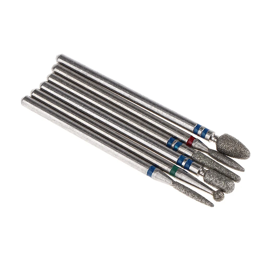 Cuticle Nail Drill Bits Set 6PCS Silicon Carbide Nail Files Bit Manicure Pedicure 3/32 inches