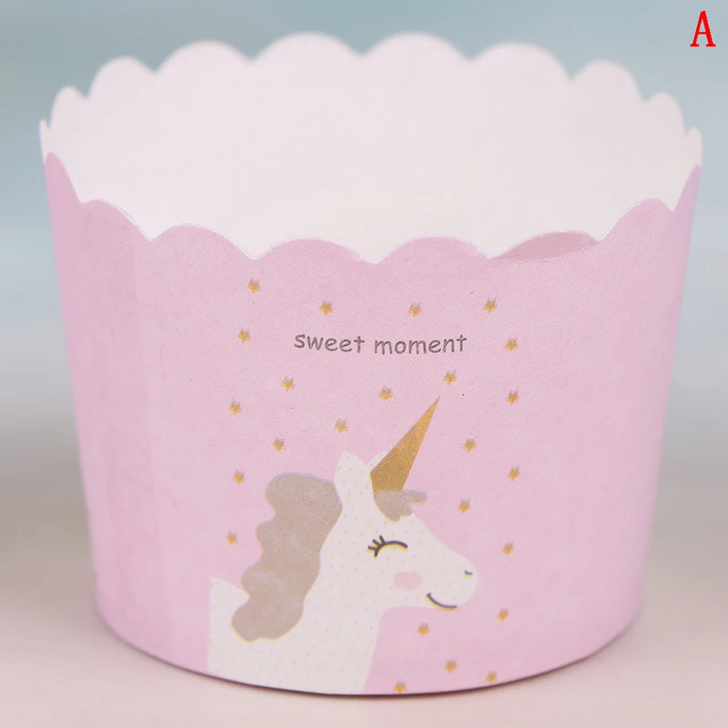 50 шт./лот Единорог кролик Фламинго день рождения торт украшения бумажные кексы чашки