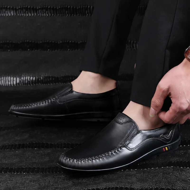 Couro Northmarch De Conforto Homens Sapatos Flats Macio Genuínos Calzado Condução Para Elegante Mocassins Sapatas Dos Hombre Preto x4CwnIY